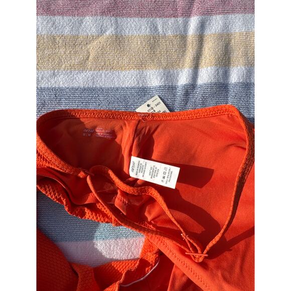 NWT, Women, Aerie, Bikini Top, Ruffled Edge, Orange, Sz M - Picture 4 of 4